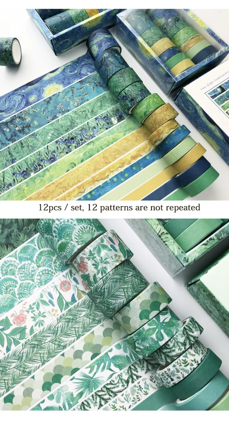 JIANWU 7pcs or 10pcs/set Cute Basic color Washi Tape Scrapbook DIY  Masking Tape School Stationery Store Journal supplies