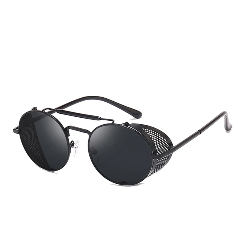 Vintage Retro Steampunk Round Metal Sunglasses
