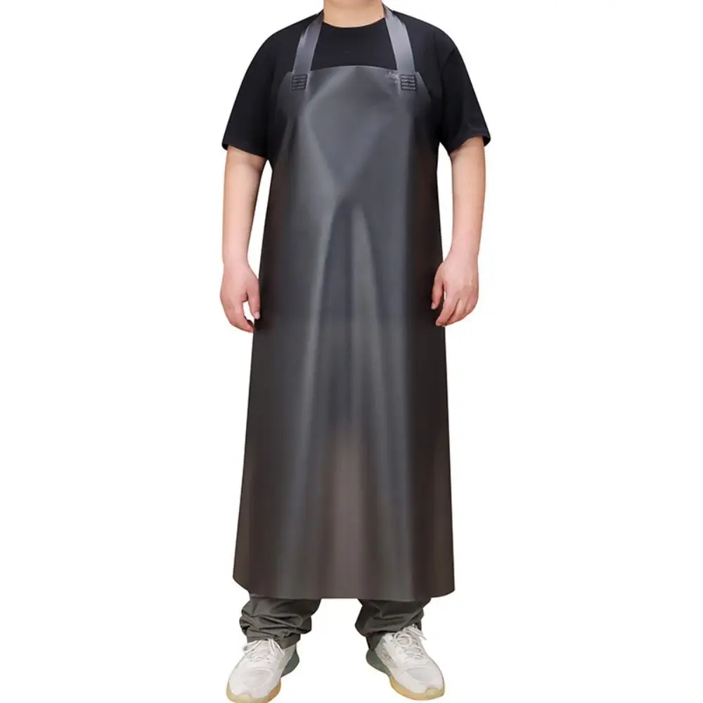 Odorless TPU Oil Resistant Apron Heat-Resistant Thicker Long Waterproof Dishwasher Apron Dirt-Proof Transparent Black