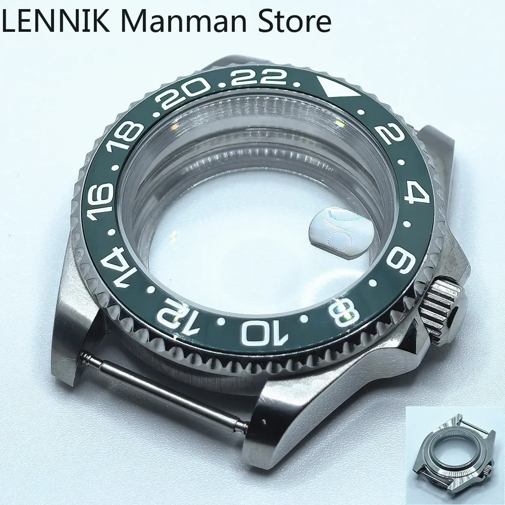 40mm Black PVD Watch Case with Transparent Back Glass