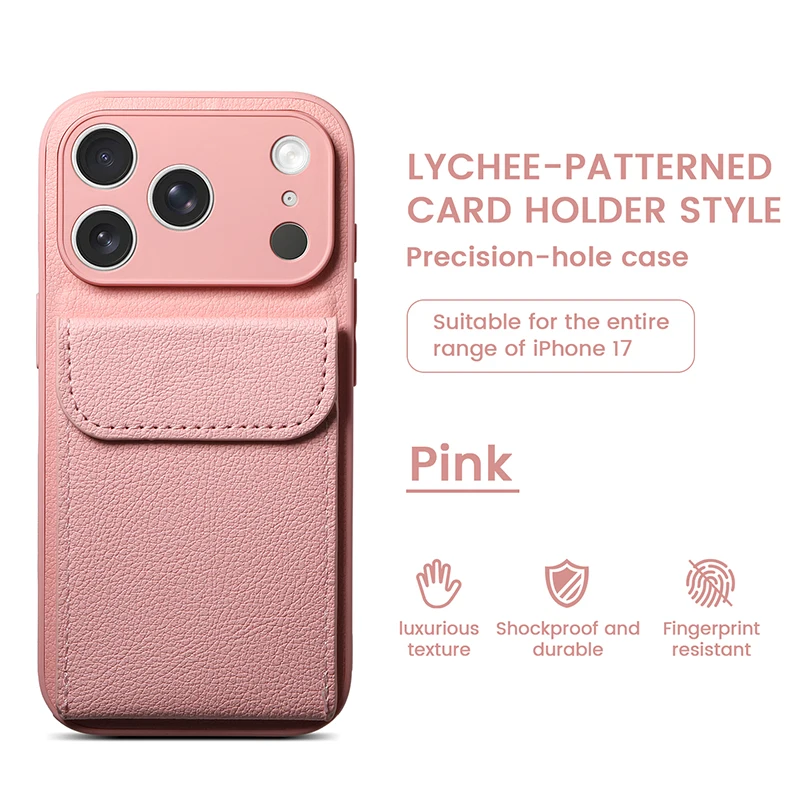 Sleek and Durable Synthetic Leather Clip-On Phone Case
