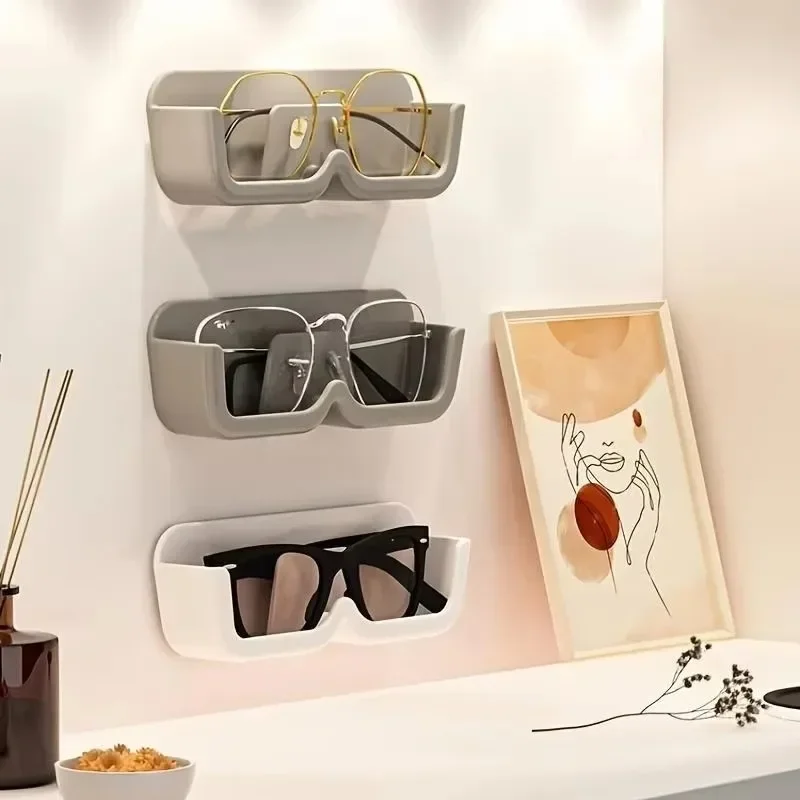 Wall-Mounted Eyeglass Storage Rack Eyeglasses Holder Stand Sunglasses Storage Box