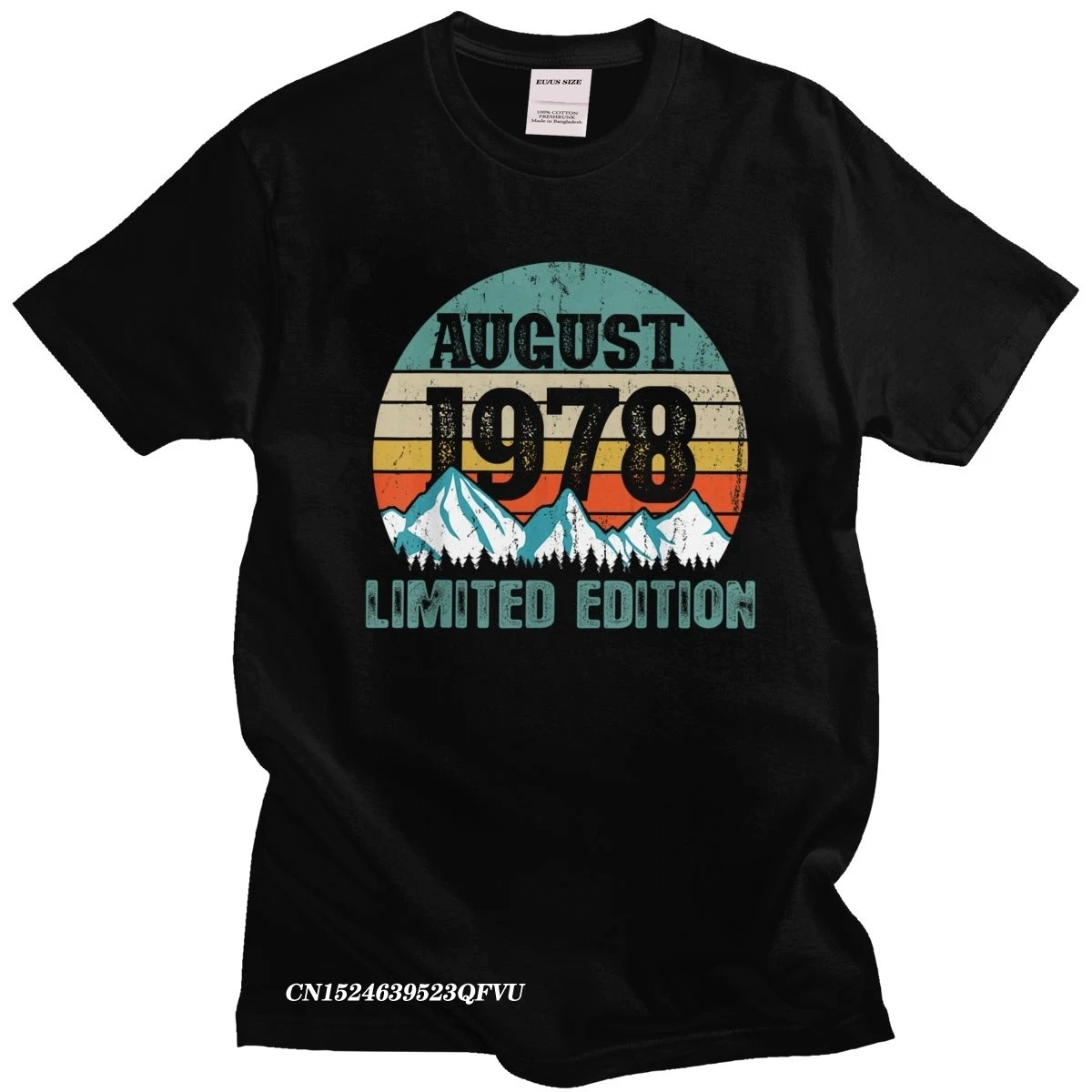 

Футболка мужская с надписью «Cool August 1978», тенниска, лимитированная серия, повседневная майка на день рождения, уличная одежда, 42 года