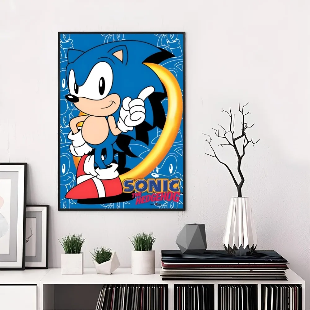 Póster de anime S-SONIC impreso en papel para el hogar, sala de estar, dormitorio, entrada, bar, restaurante, cafetería, pintura artística, decoración