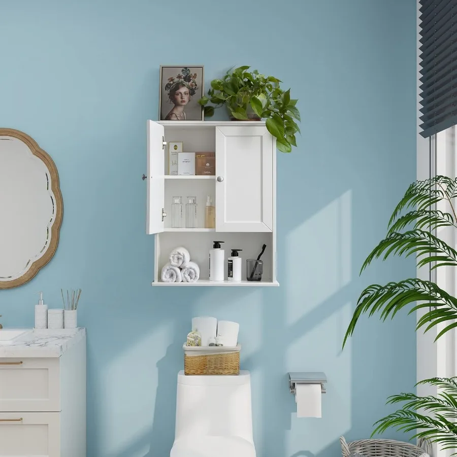 White Bathroom Wall Cabinet Over The Toilet Storage Cabinet 24x30 Inch Wood Medicine Cabinets Wall Mounted Bathroom Cabinet 3