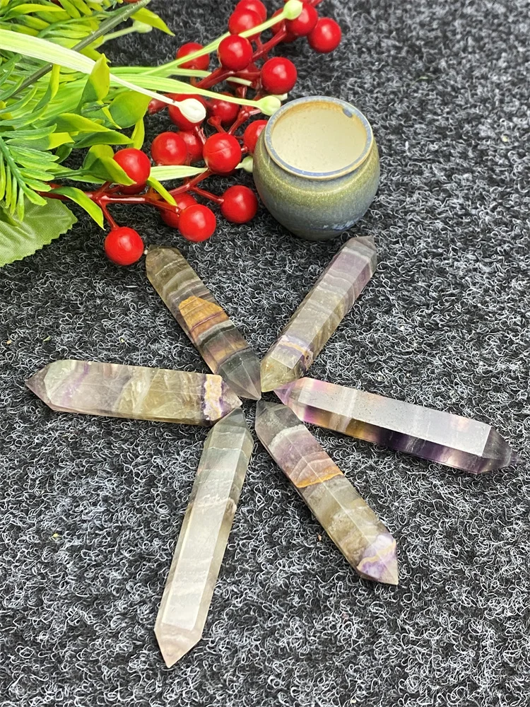 

Natural Colored Fluorite Stone Energy Bar Crystal Healing Aura For Room Decor Home Decoration Office Use Meditation Witchcraft
