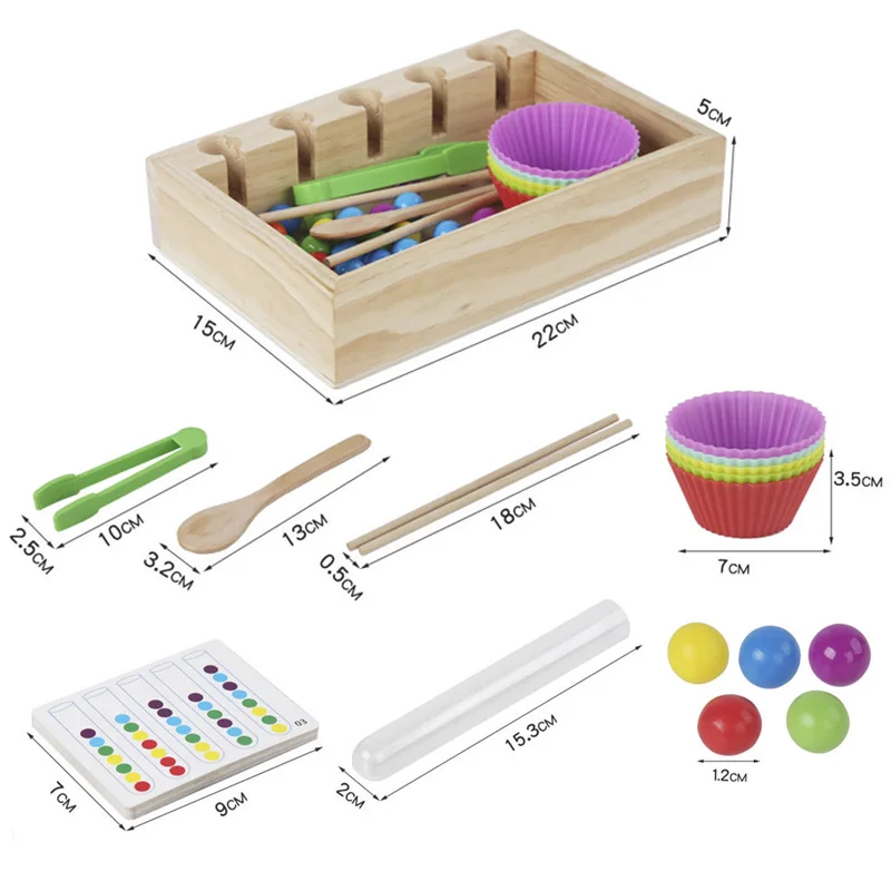 SMB ENTERPRISES Wooden Montessori Chopsticks Beads Holder Wooden