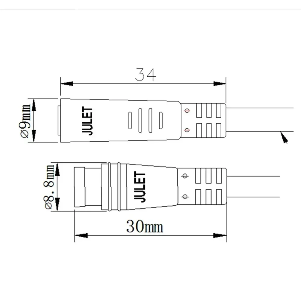 Julet Mini Connector 2 3 4 5 6Pin Cable 80 Cm Extension Male Or Female For Ebike Bafang Display ebike cable connector