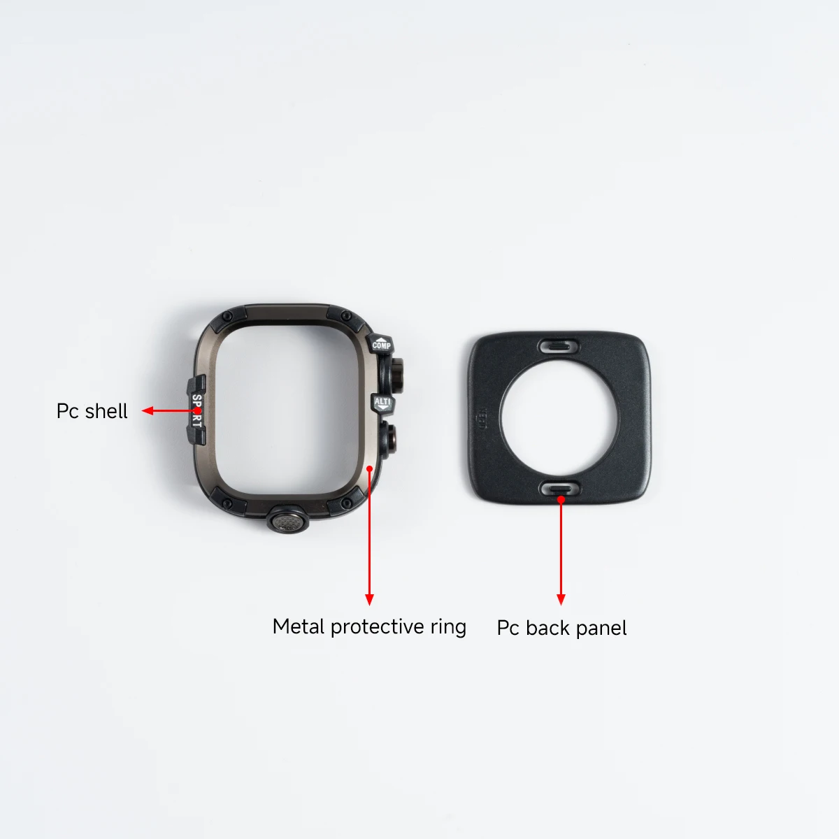 Durable Waterproof Metal+PC Bumper Case with Protective Film