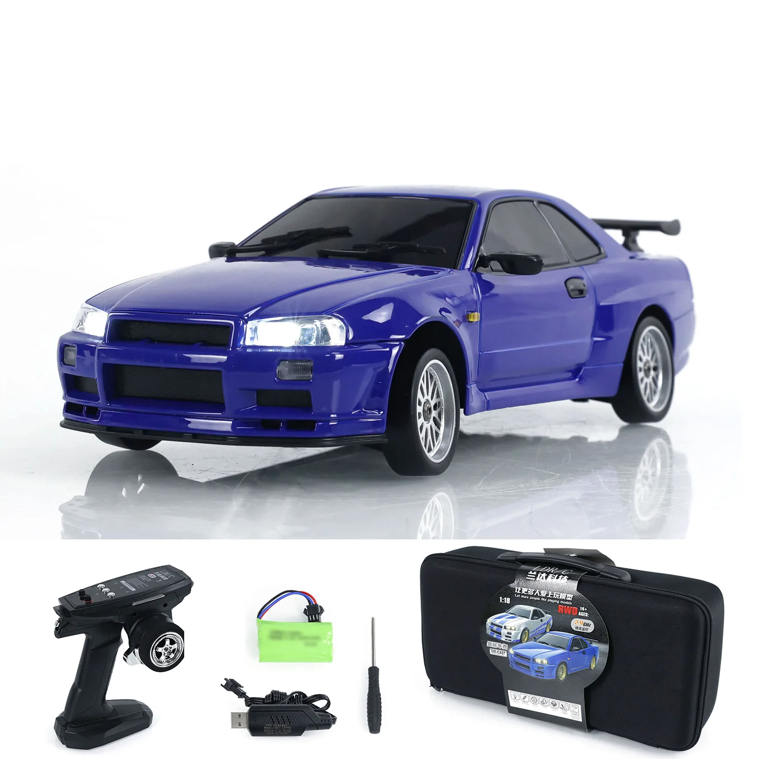 Hot LDRC 1/18 4x2 RC Drift Car Racing Speed Car RWD Remote Control Vehicles Gyroscope LD1899 Radio Light System Toys for Boys 4