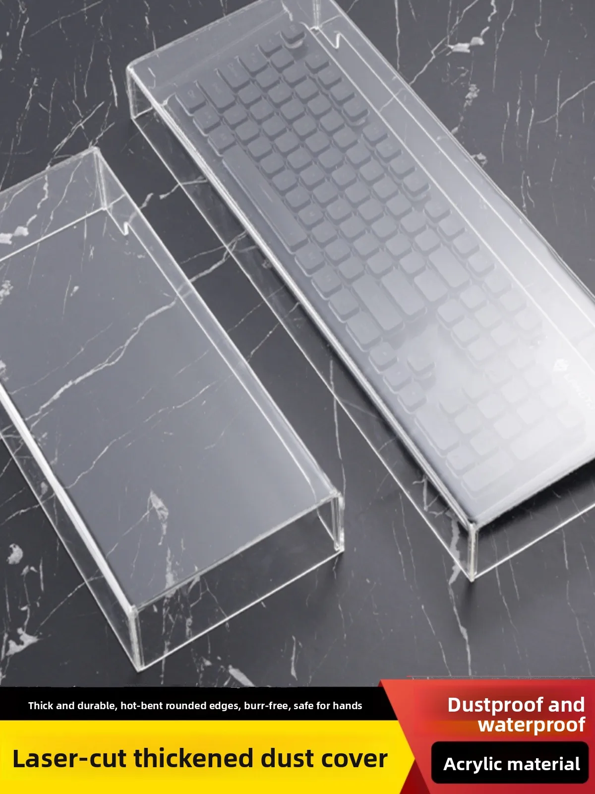 Acrylic Keyboard Dust Cover Transparent for Desktop 104 Keys Mouse ...