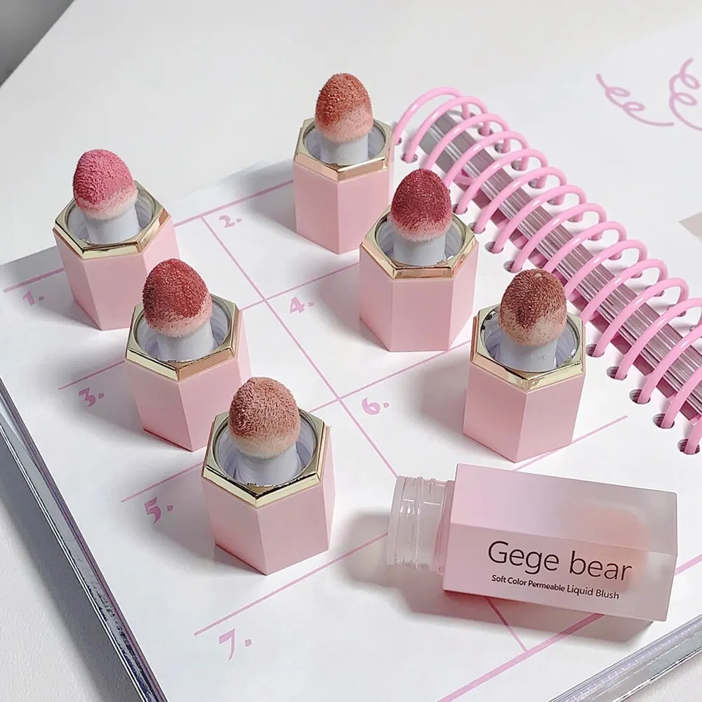 Gege Bear Liquid Blush Cream 6 Colors Smooth Velvet Matte Pink Blusher Natural Easy To Smudge liquid blush facial blusher blush cream cream blusher