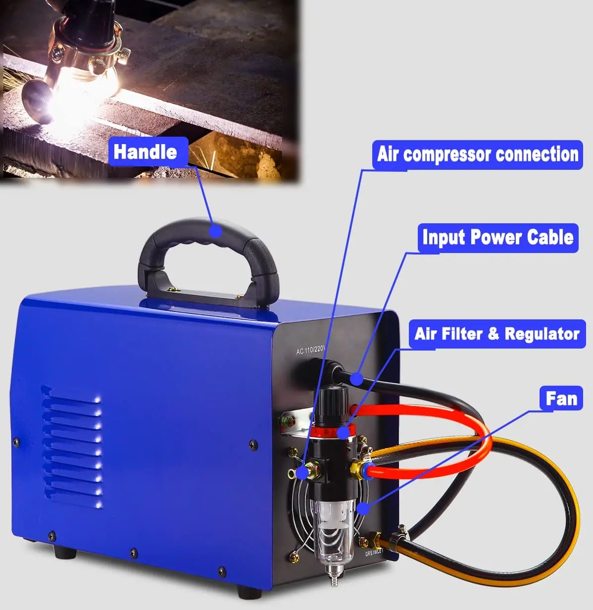 PLASMARGON Air Plasma Cutter 65Pro Pilot Arc CNC Plasma Cutting Machine 18MM Cut Steel Metal Plasma Cutter DIY Welding Equipment 4