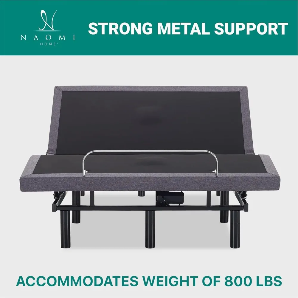 Queen Adjustable Bed Frame with Support Foot Incline, Back Massage Bed with Wireless Remote Ergonomic Zero-Gravity Smart Bed 5