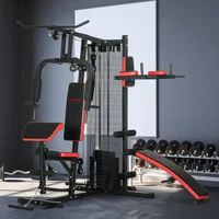 SPORTNOW Multi Gym Workout Station with 65kg Weight Stack, Sit Up Bench, Push Up Stand, Dip Station, Adjustable