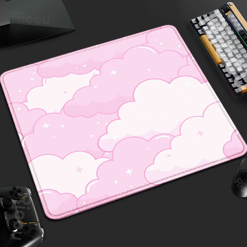 Xs rosa Cloud Gamer kleine Schreibtisch matte 18x22cm Gummi Mauspad Verriegelung Rand Tastatur Pad Gaming Zubehör rutsch feste Tapis de Souris