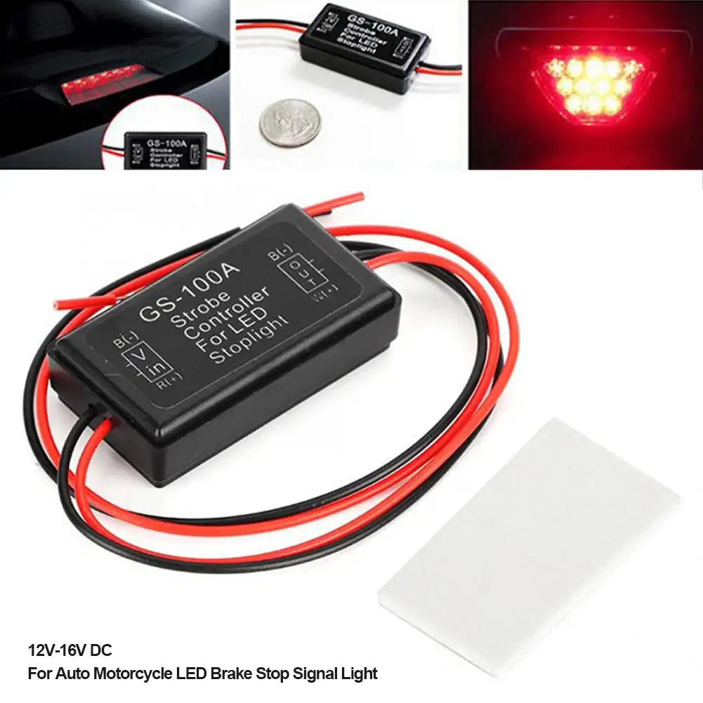 Universal 12 24V Flash Strobe Controller Car Brake Light Flasher Module for Vehicles Auto