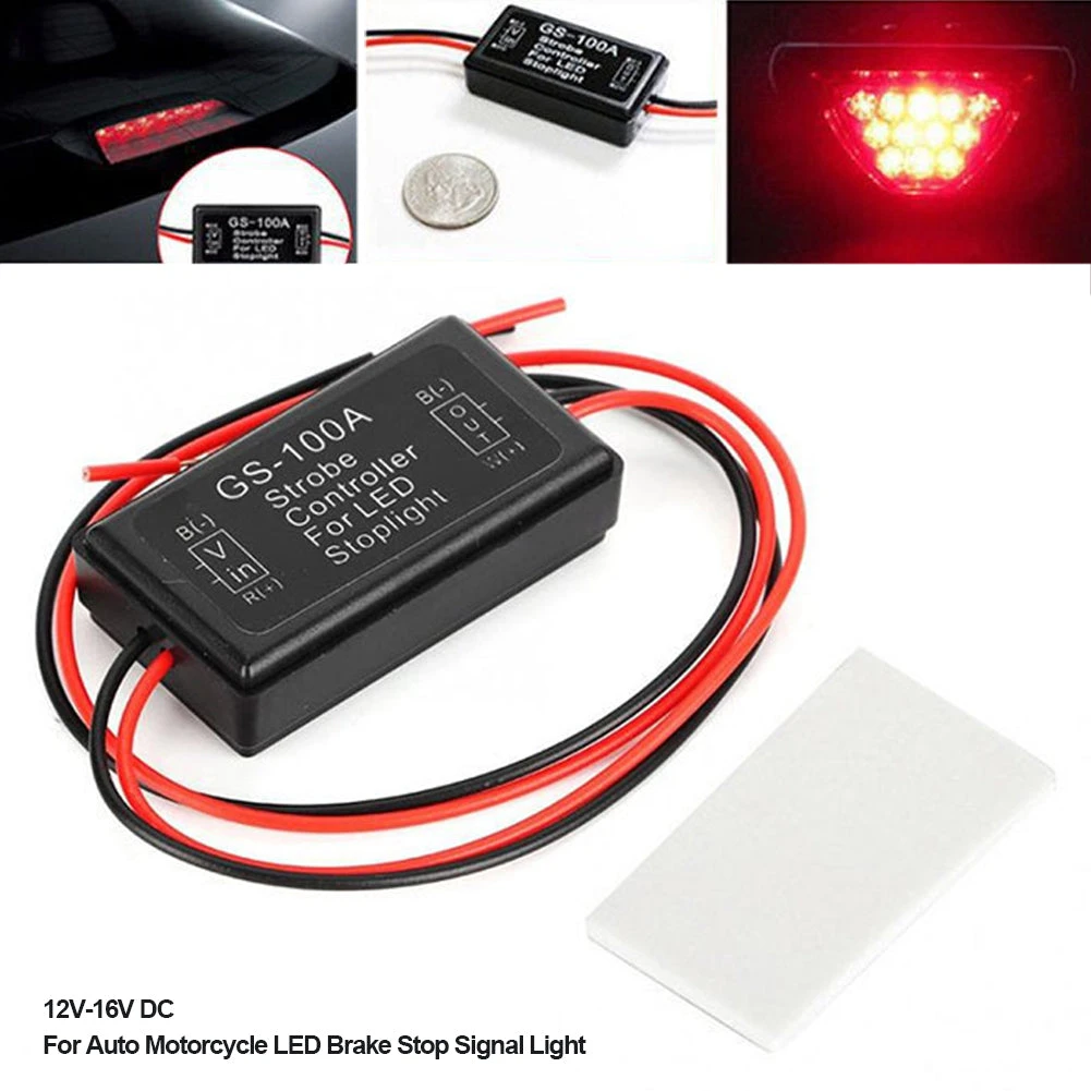 Universal 12 24V Flash Strobe Controller Car Brake Light Flasher Module