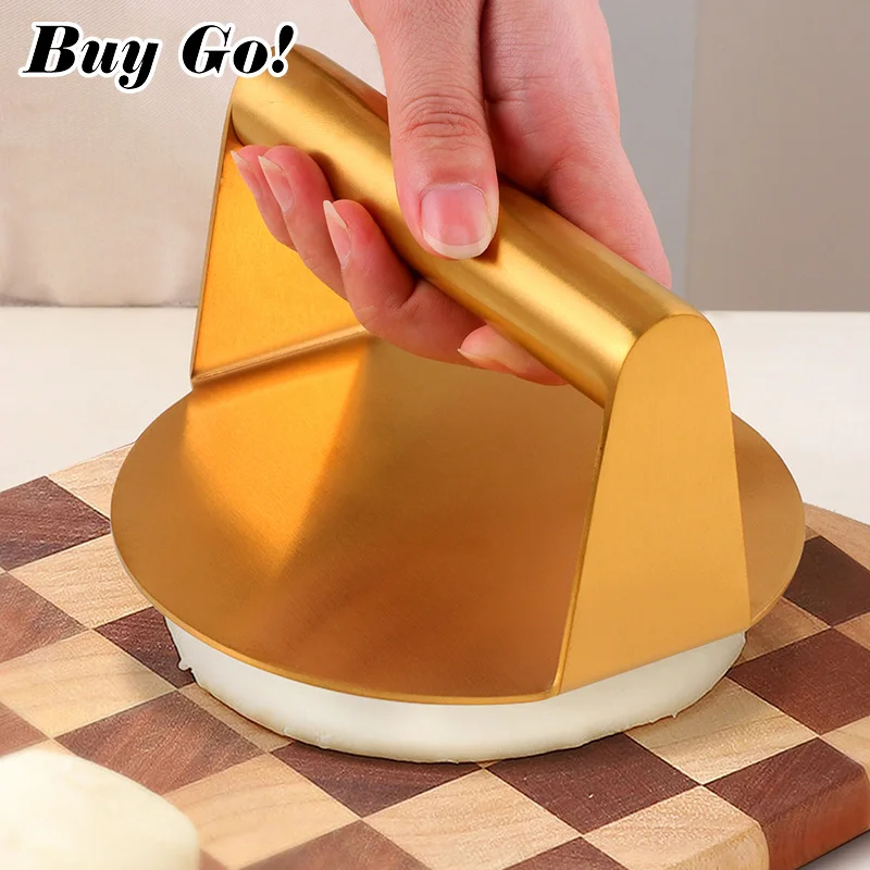 1Pc Stainless Steel Smash Burger Press Hamburger Patties Meat Masher Circular Meat Press Mold for Deli Meats Kitchen Accessories