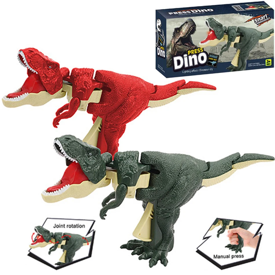 Jouets de dinosaure Zazatro pour enfants, presse à main, balançoire automatique, modèle de simulation de morsure, Vorannosaurus Rex, ulcère, cadeau de Noël