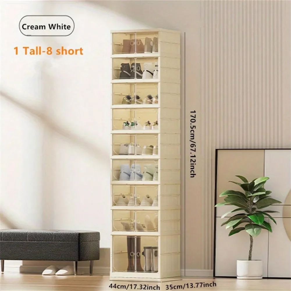 Portable Folding Shoe Rack Shoe Organizer Storage Box With MaClear Door For Closet Entryway Storage Containers Binsgnetic 2