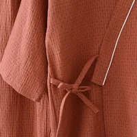 2026 Spring/Summer New Japanese Kimono Set Couple 100% Cotton Men's and Women's Casual Loose Home Fur Two Piece Set Sleepwear - Image 5