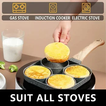 Egg Frying Pan Nonstick Pancake Pans 4-Cups Cookware Pancake Pan Egg Pan Suitable for Gas Stove Induction Cooker 1