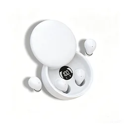 Wireless Bluetooth Earbuds with Touch Control and LED Power Display (White)