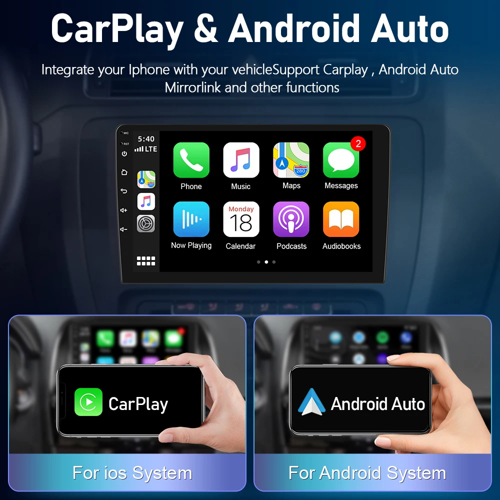 Podofo 9 "Radio de coche inalámbrico CarPlay Android Radio para Buick Excelle 2/OPEL Astra J 2009 - 2017 Multimedia GPS 4G WIFI autoradio 3