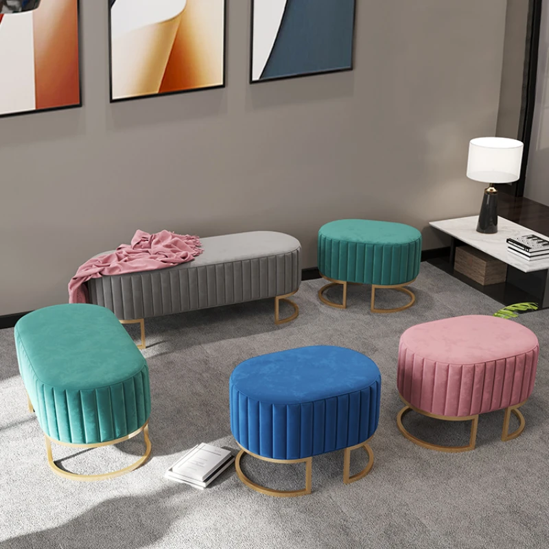 

Nordic Changing Shoe Stool Simple Living Room Fabric Shoe Ottoman Entry Long Shoe Bench Home Furniture Accessory 40/60/90/120cm