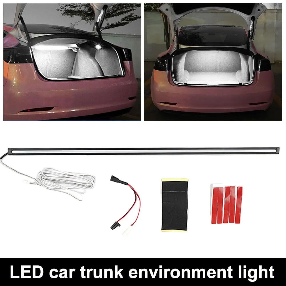 

1 Set LED Trunk Light For Tesla Model 3 33cm Car Interior Light Modification Decorative Ambient Lamp