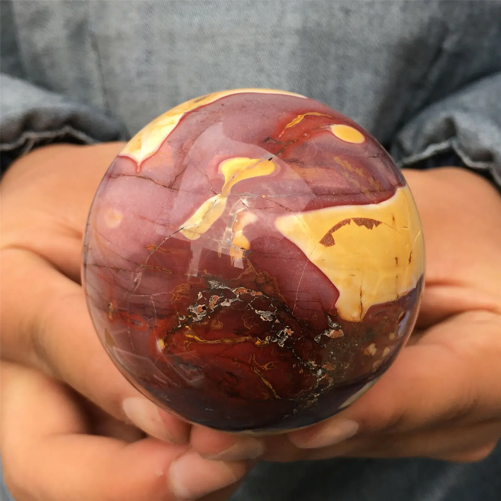Beautiful Natural Mookaite Sphere Quartz Ball Reiki Healing 6