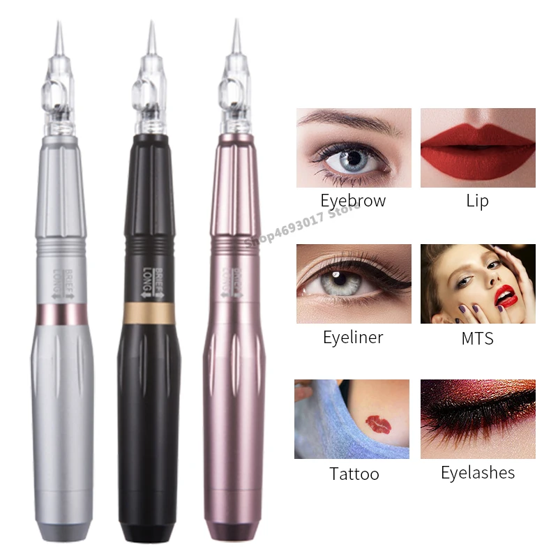 

3 Colour Permanent Makeup Machine Eyebrow Dermografo Rotary Tattoo Machine Pen Bearings Permanent MaquinaTatuagem Drop Shipping