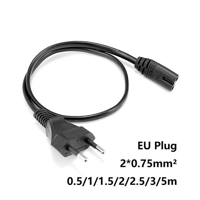 Cable de alimentación de TV de 1,5 m/5m, Cable de extensión IEC 320 C7