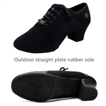  Women Latin Dance Shoes Jazz Adult Ballroom Salsa Dancing Shoes Woman Black Red Teachers Training Modern Tango Dance Sneakers 