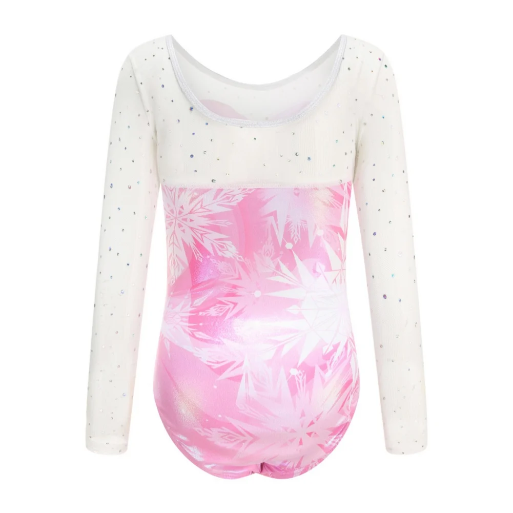Kids Girls Gymnastics Leotards Bodysuit Long Sleeves Ballet Dance Set Workout Figure Skating Jumpsuit With Shorts Hairband
