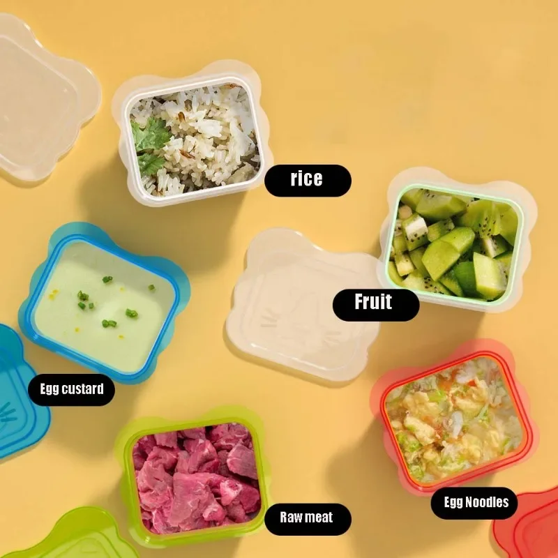 Baby Food Storage Snack Containers Baby Learning Dishes Auxiliary Bowl Portable Sealed Storage Boxs Can Microwave BPA Free