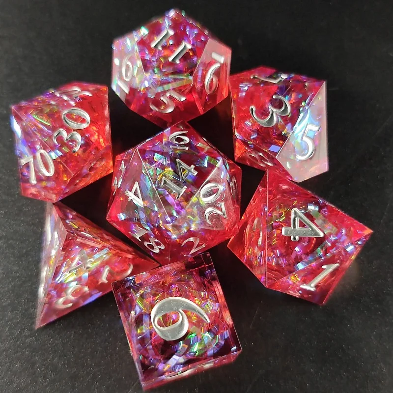 

Новая настольная игра DND, смола, острый угол, прозрачная цветная флэш-бумага 7, эпоксидная смола, игральные кости Cthulhu, группа бега