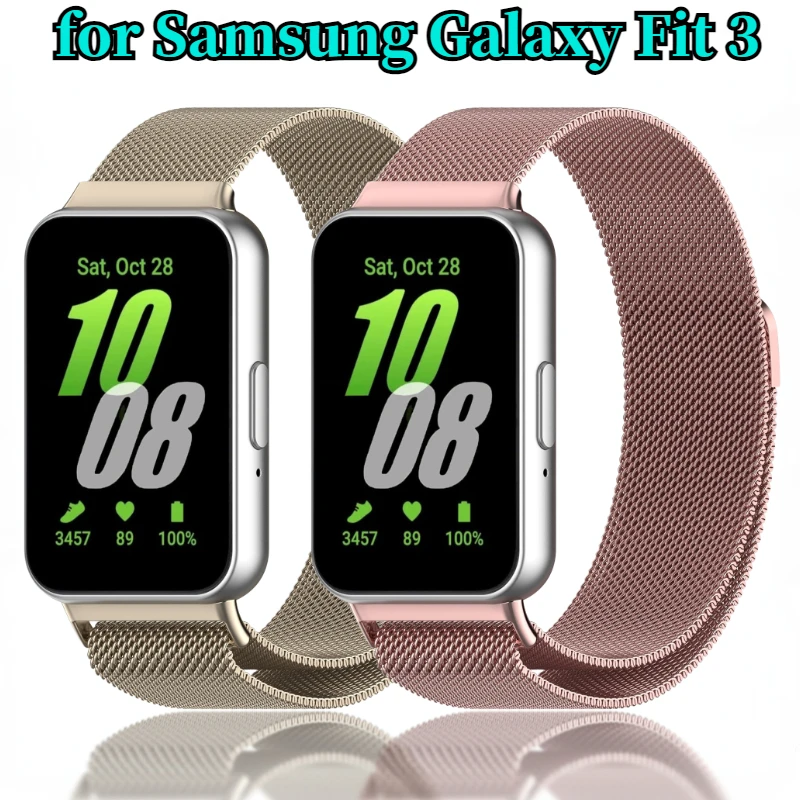 

Milanese Loop Strap for Samsung Galaxy Fit 3 Belt Metal Magnetic Replacement Bracelet for Samsung Galaxy Fit 3 Band Wristband
