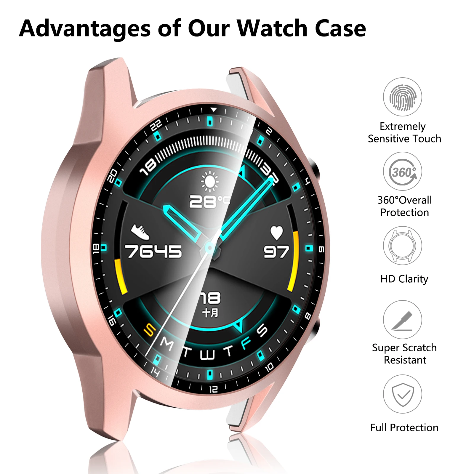 Protective Tempered Glass PC Cover and Full Screen Protector Bumper Case