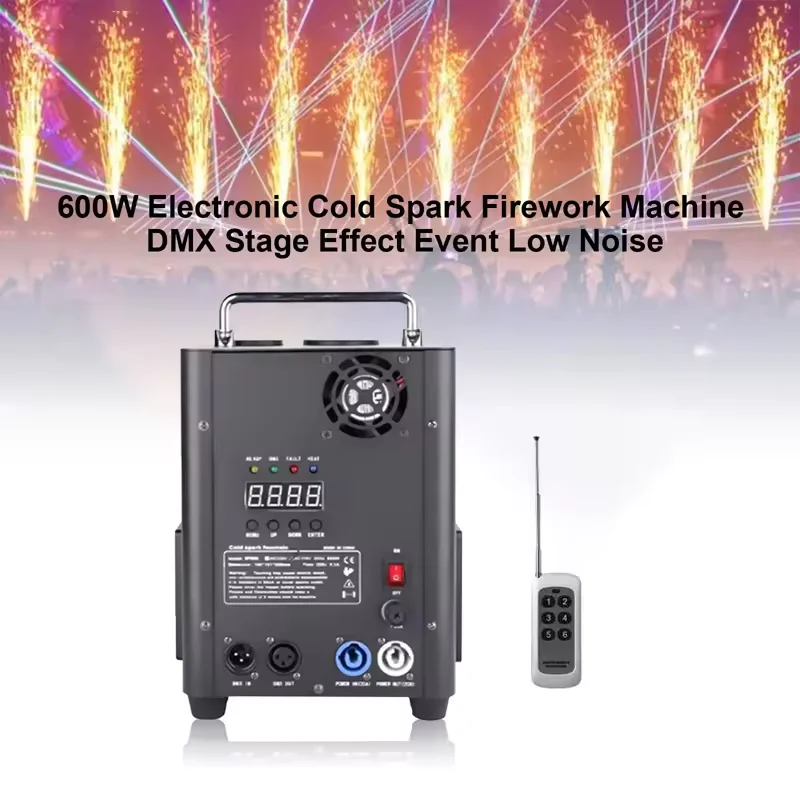 콜드 스파크 기계 결혼식 Dmx512 원격 제어 콜드 스파클러 무대 쇼 600W Sparke 기계 효과 기계 무대 이벤트 쇼