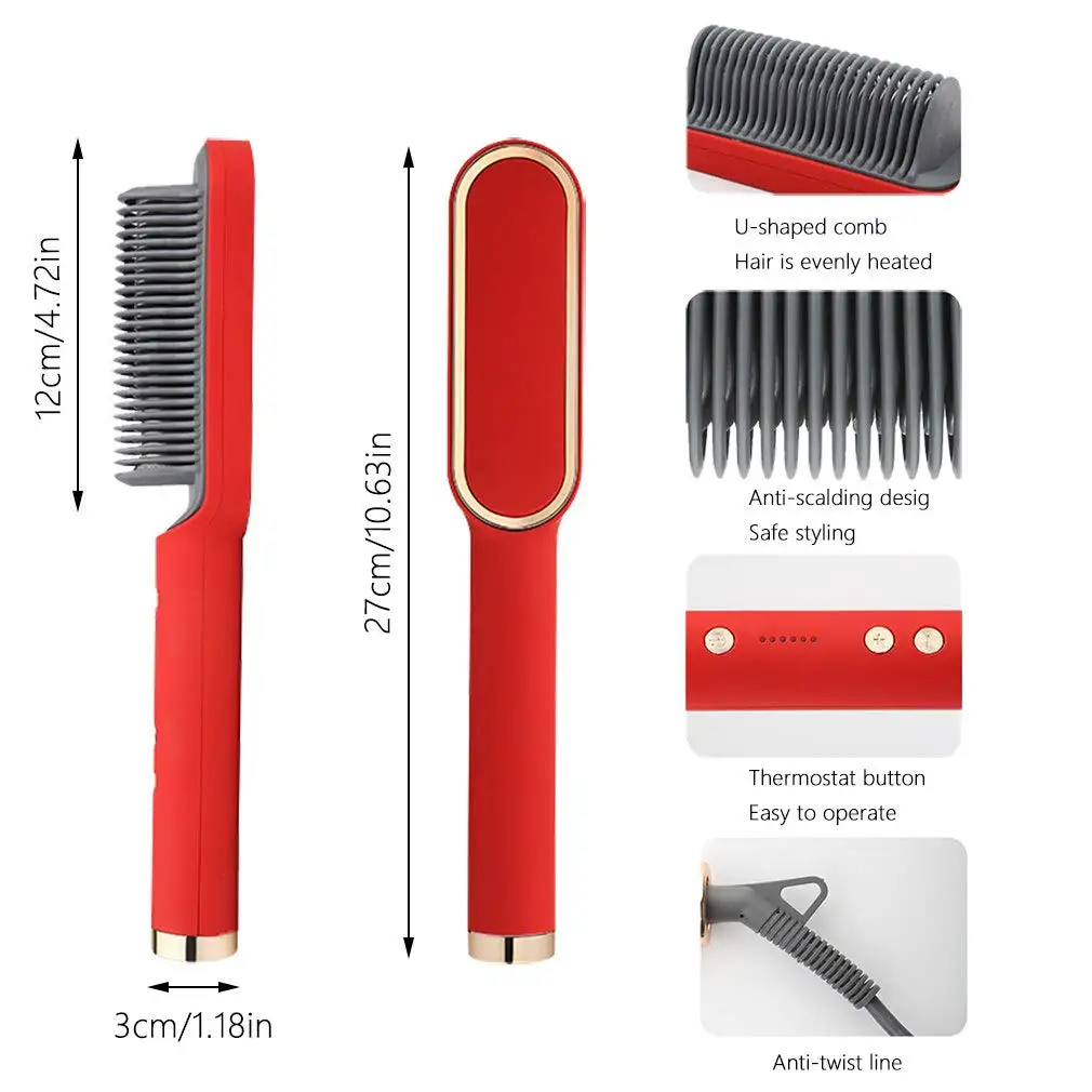 Hair Straightener Professional Quick Heated Electric Hot Comb Hair Straightener Personal Care Multifunctional Hairstyle Brush