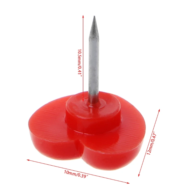 Heart Plastic Quality Colored Push Pins Thumbtacks Office School 50 Pcs
