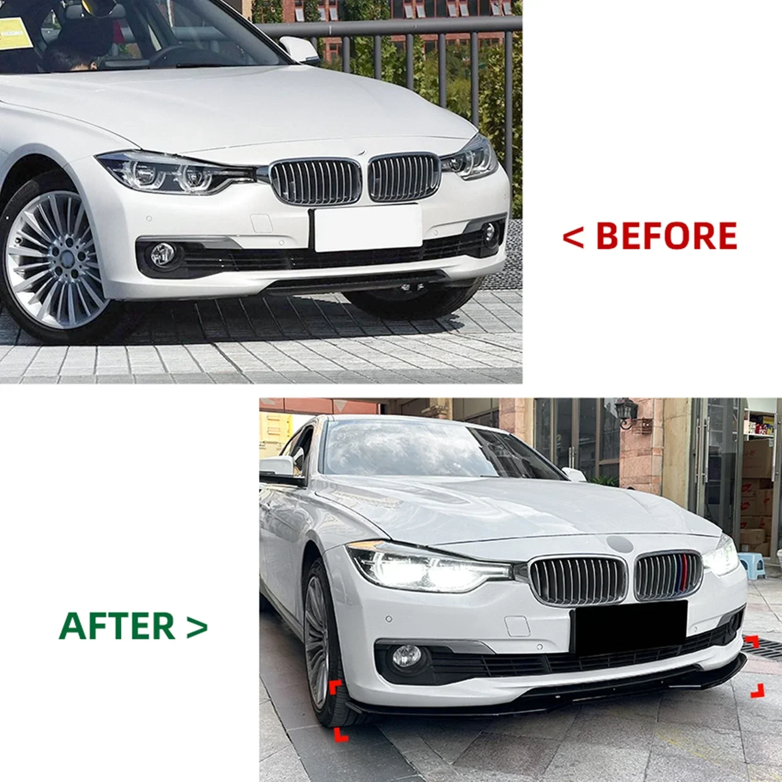 BMW 3 시리즈 F30 F31 F35 트레이드 에디션 2013-2019용 자동차 프론트 립 스플리터 프론트 범퍼 스포일러 프론트 셔블 스커트 보드 트림