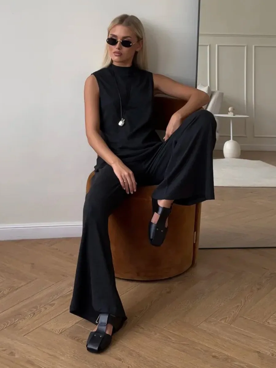 Bornladies Spring Summer New Women's Tank Top Pants Set Ladies Loungewear Sleeveless Tank Wide-Leg Pants Casual Two-Piece Outfit