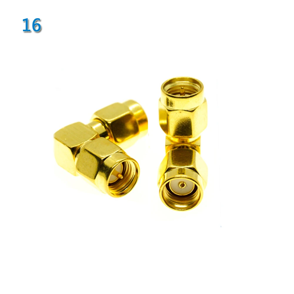

1X Pcs High-quality Type L RP-SMA RPSMA RP SMA Male to SMA Male Plug Right Angle 90 Degree Gold Brass RF Connector Adapter