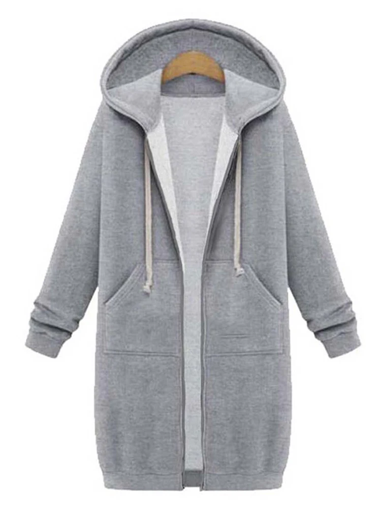 Once Sudadera larga con capucha para mujer, ropa mujer abrigo con  cremallera, chaqueta con bolsillos de talla grande, Tops de otoño e  invierno, 2022 chaqueta mujer|Hoodies \u0026 Sweatshirts| - AliExpress