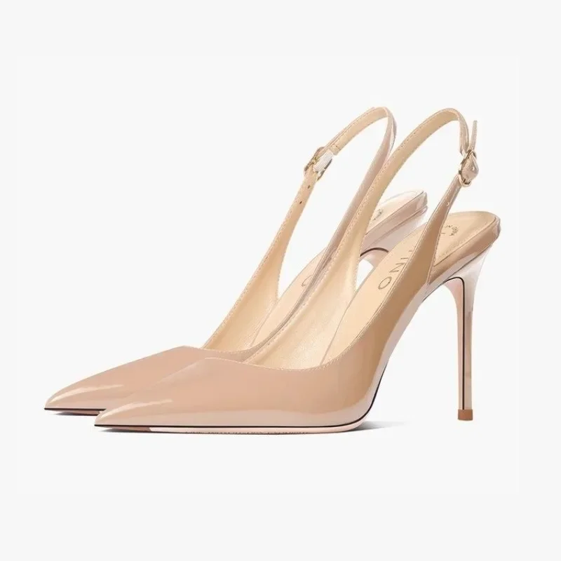 Sexy High-Heel-Sandalen mit spitzer Zehenpartie und elegantem Riemchen aus Lackleder – modische Partyschuhe für Damen (Sommer 2025)_voghion.com