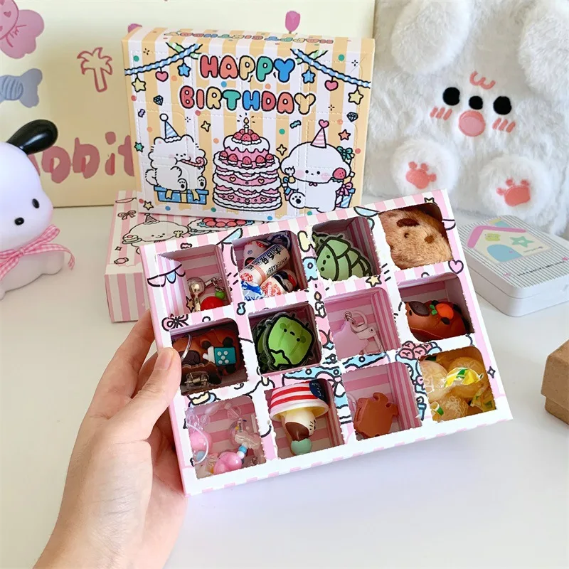10Pcs birthday present Box DIY Advent Surprise Empty Treat Boxes Favor Candy Biscuit Party Paper Packaging Case Gift