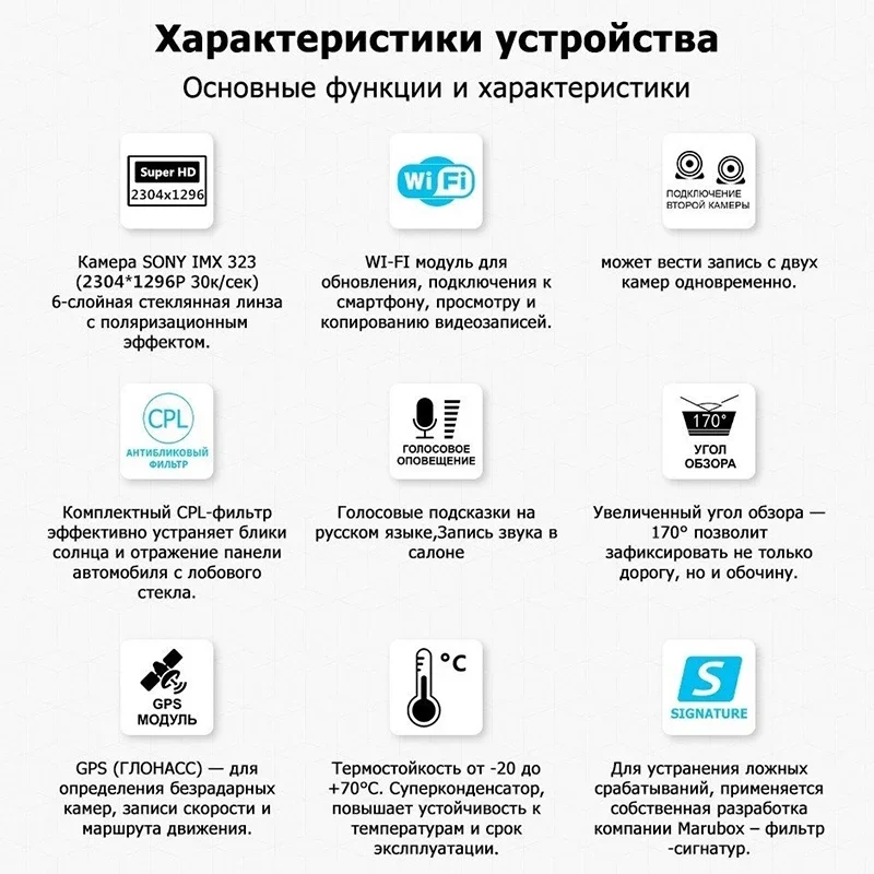 MARUBOX M550R Wifi Car DVR Dash Cam HD2304*1296P 170 Degree Angle Russian Language Video Recorder dash cam car dvr monitor